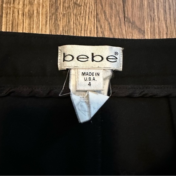 BEBE Vintage Bib Button Front Trouser Pants Size 4 Black 90’s Y2K Grunge - Picture 9 of 15
